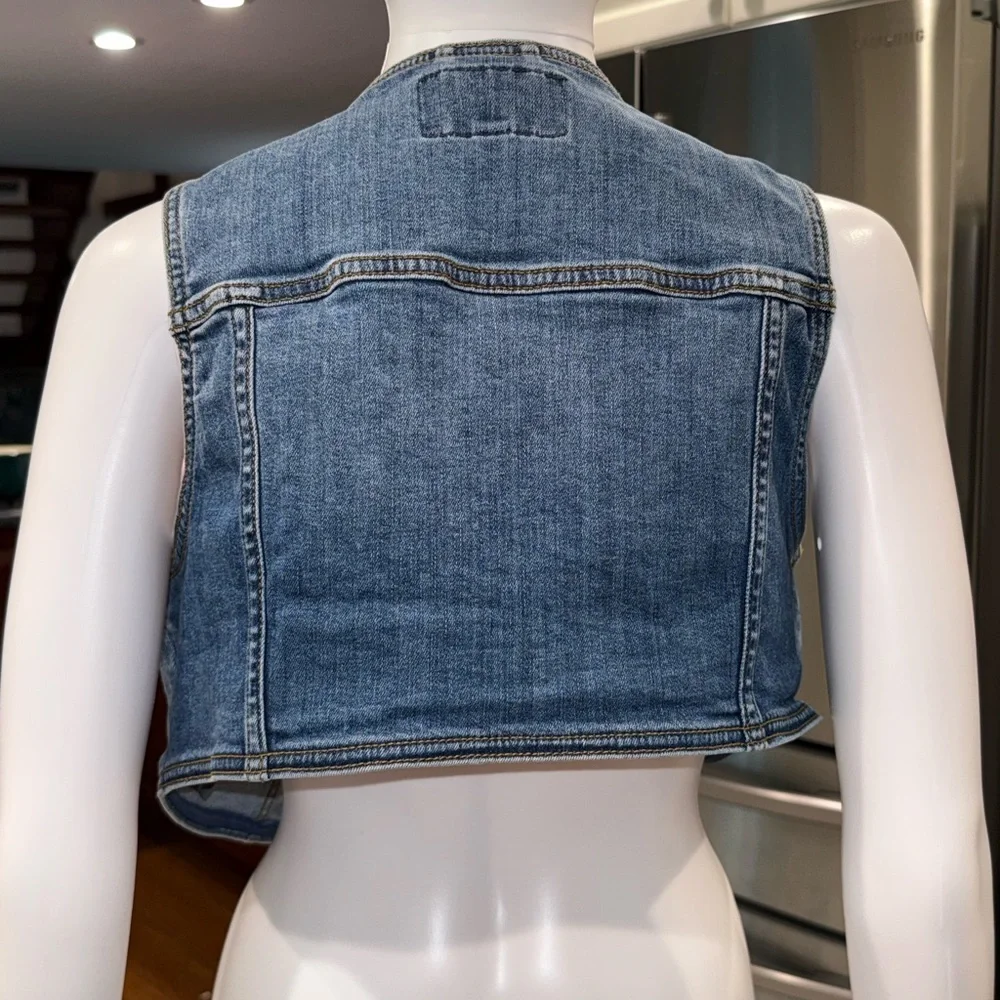 Torrid Blue Denim Vest with Button Accents 00 - Picture 3 of 7
